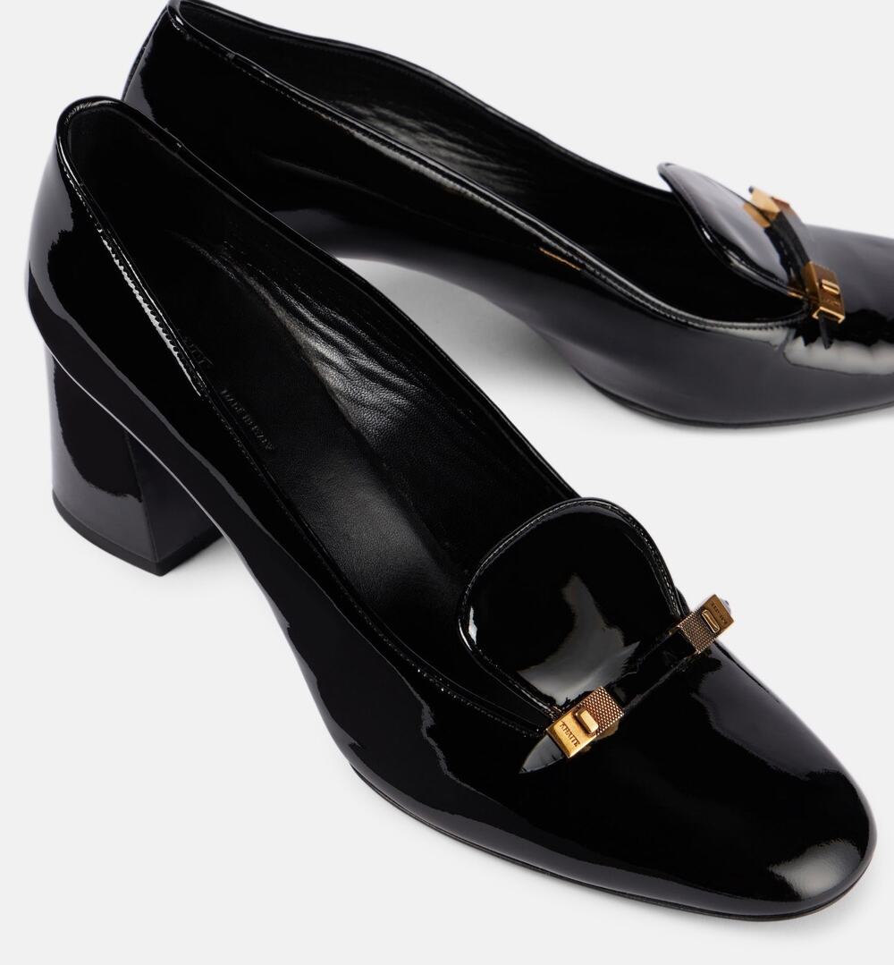 Khaite Elio Patent Leather Loafer Pumps Black EU 38 Block Heel Made Italy